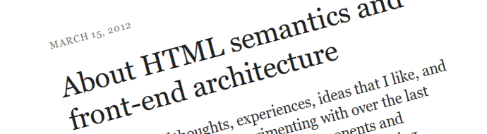 About Html Semantics And Front End Architecture