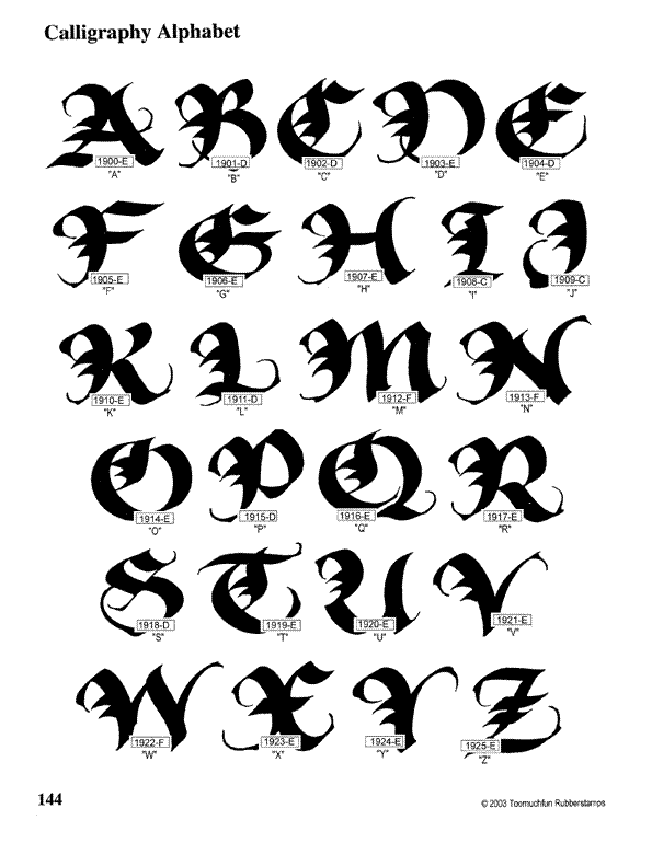 Alphabets Calligraphy Styles