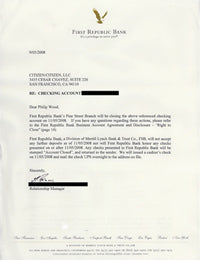 Bank Account Closure Letter