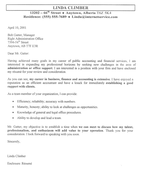 Business Administration Resume Cover Letter