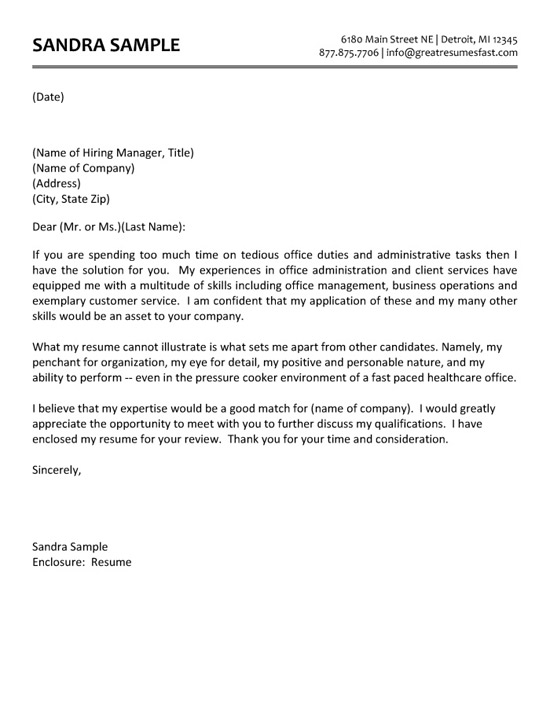 Business Administration Resume Cover Letter
