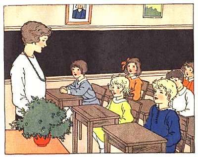 Children In Classroom Cartoon