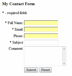 Contact Html Form