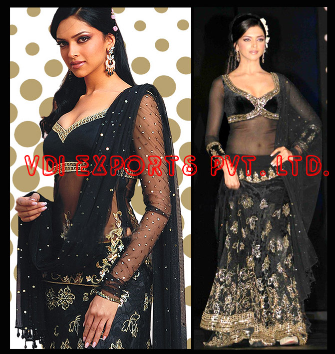 Deepika Padukone In Om Shanti Om In Black Dress