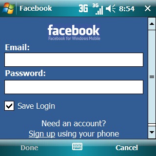 Facebook Login Page Mobile