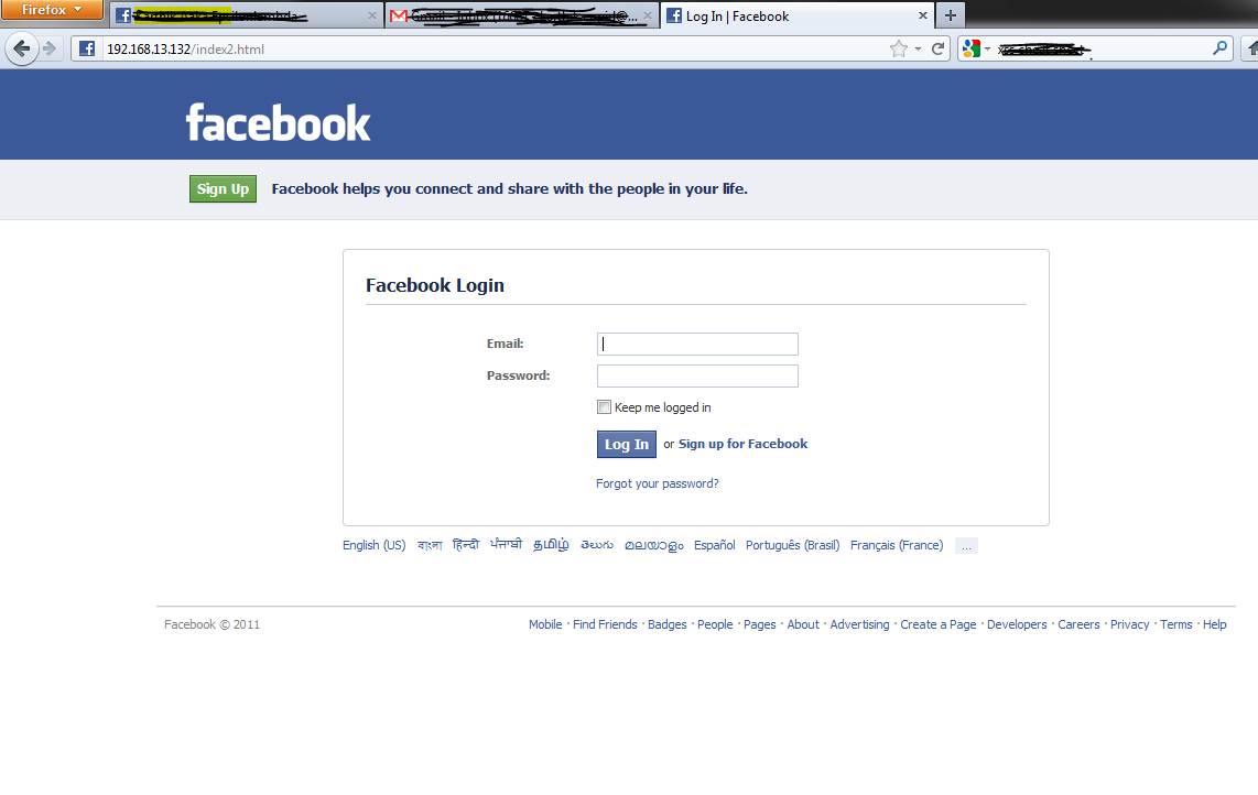 Fake Facebook Login Page 2010