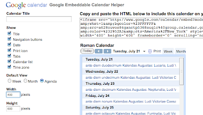 Google Calendar Html Code