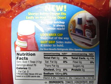 Heinz 57 Ketchup Nutrition