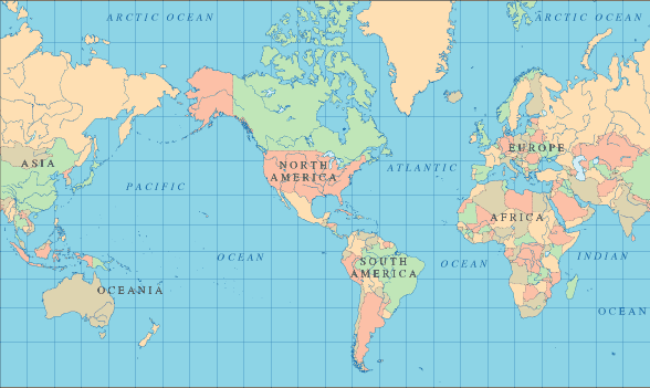 Printable World Map With Countries And Cities