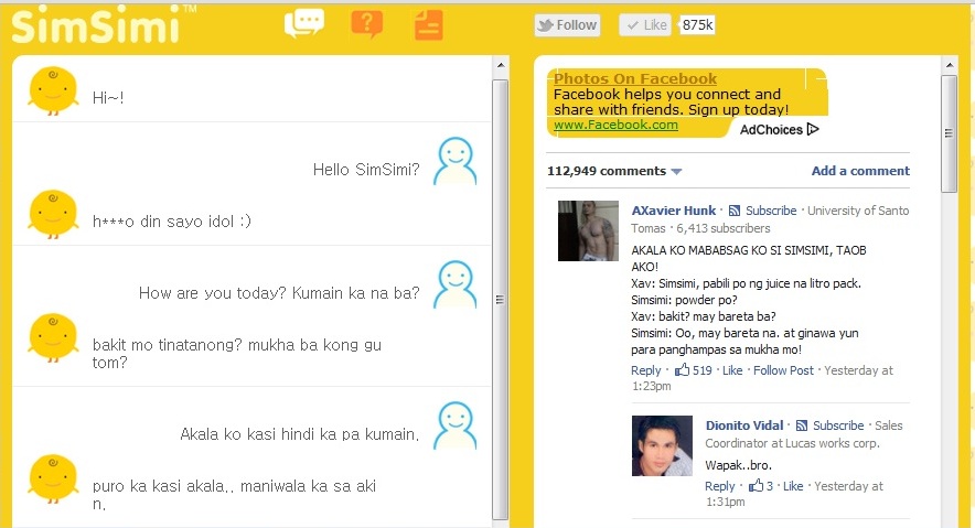 Who Are You Talking To On Simsimi