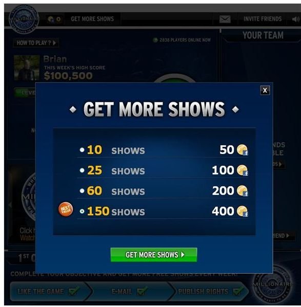 Who Wants To Be A Millionaire Game Facebook