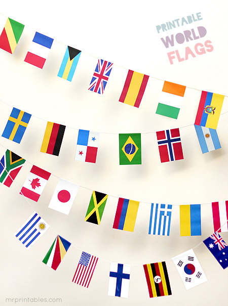 World Flags With Names Printable