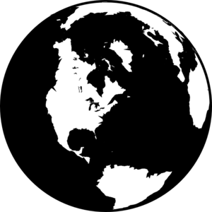 World Globe Black And White