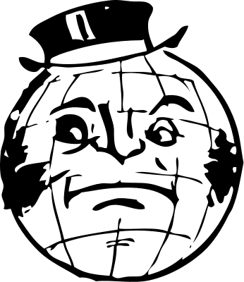 World Globe Black And White