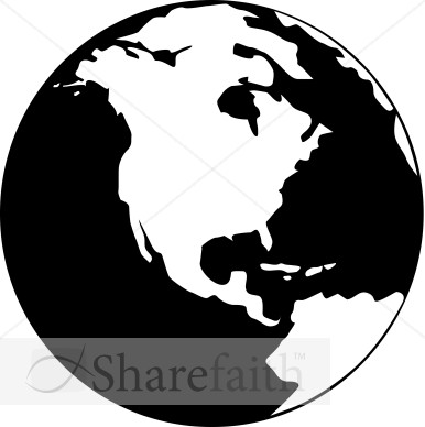 World Globe Black And White