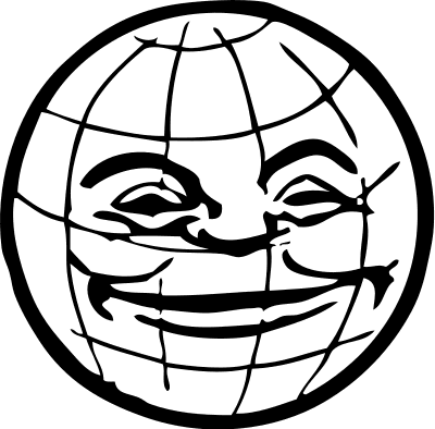 World Globe Black And White