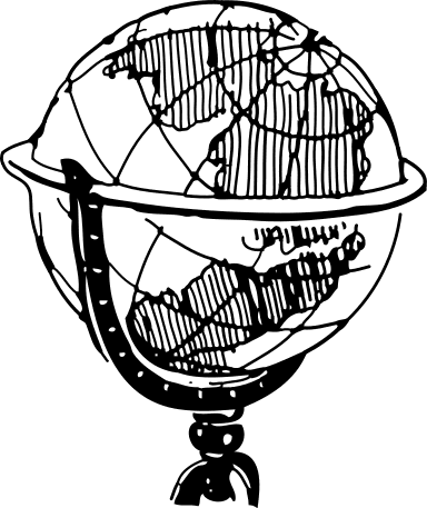 World Globe Black And White