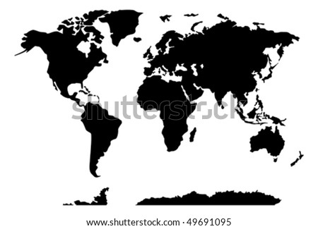 World Globe Black And White