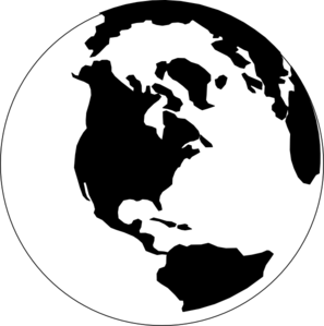 World Globe Clipart Black White