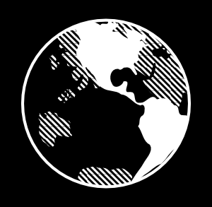 World Globe Clipart Black White