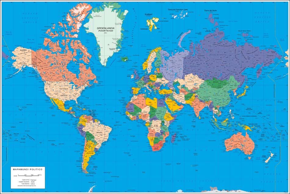 World Map With Countries And Cities Name