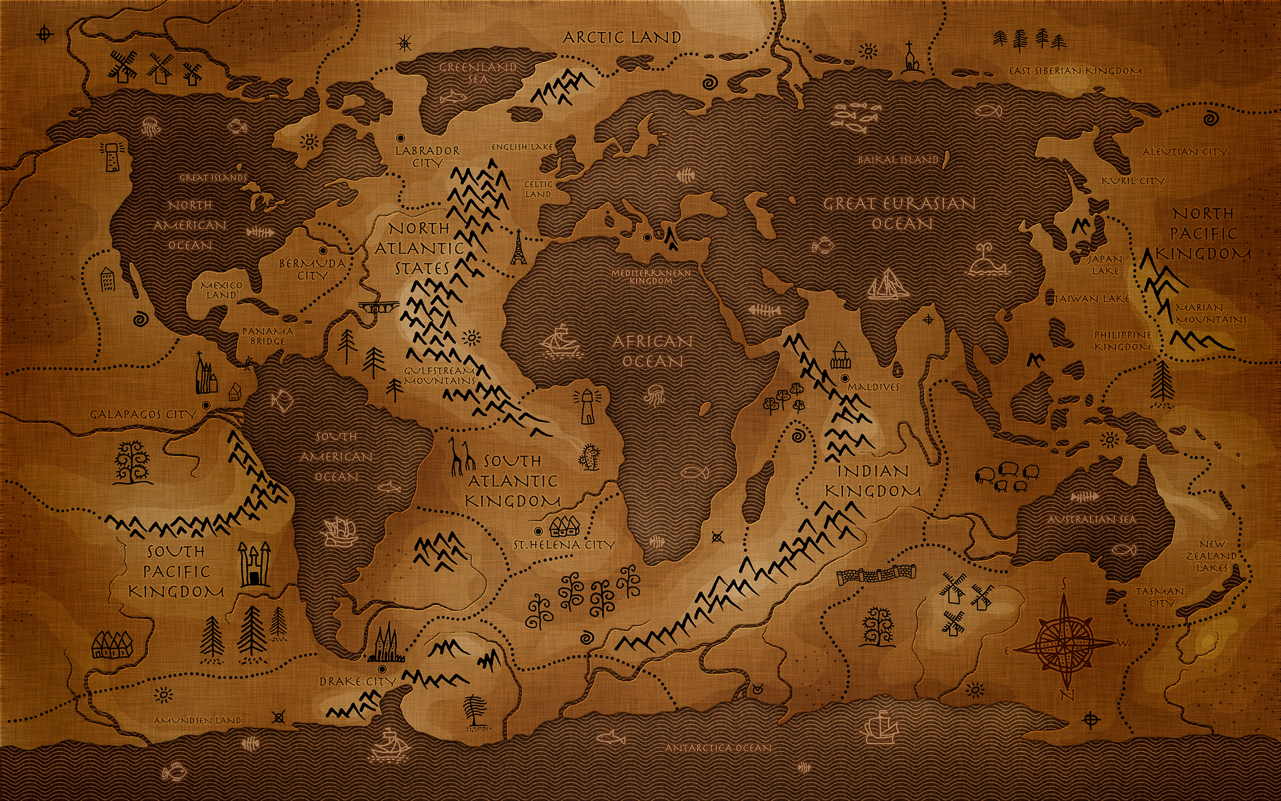 World Map With Countries Hd
