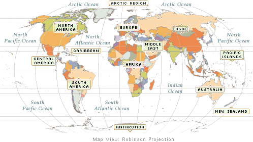 World Map With Countries Names