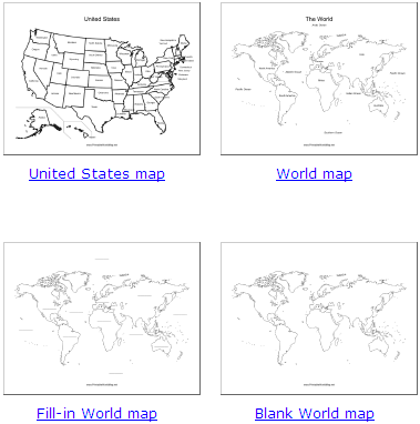 World Map With Countries Names Printable