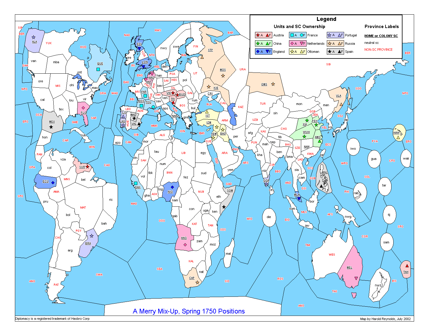 World Map With Countries Names Printable