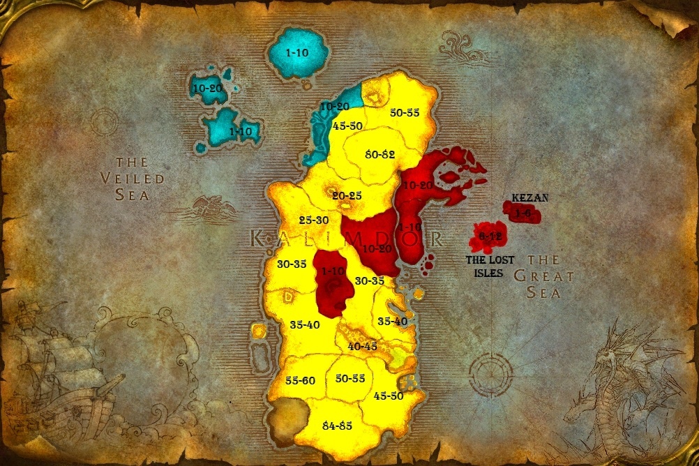 World Of Warcraft Cataclysm Map With Levels