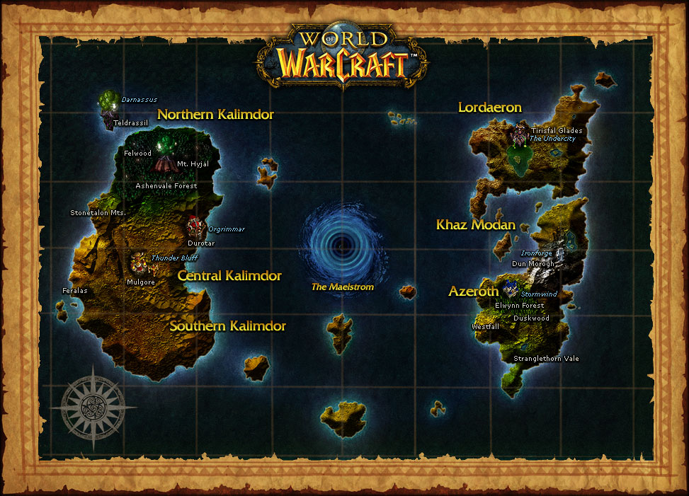 World Of Warcraft Map Kalimdor