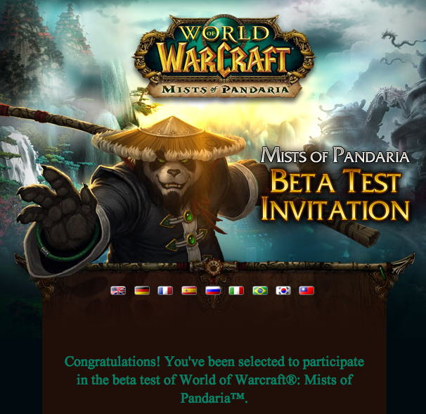 World Of Warcraft Mists Of Pandaria Beta Test Invitation Spam