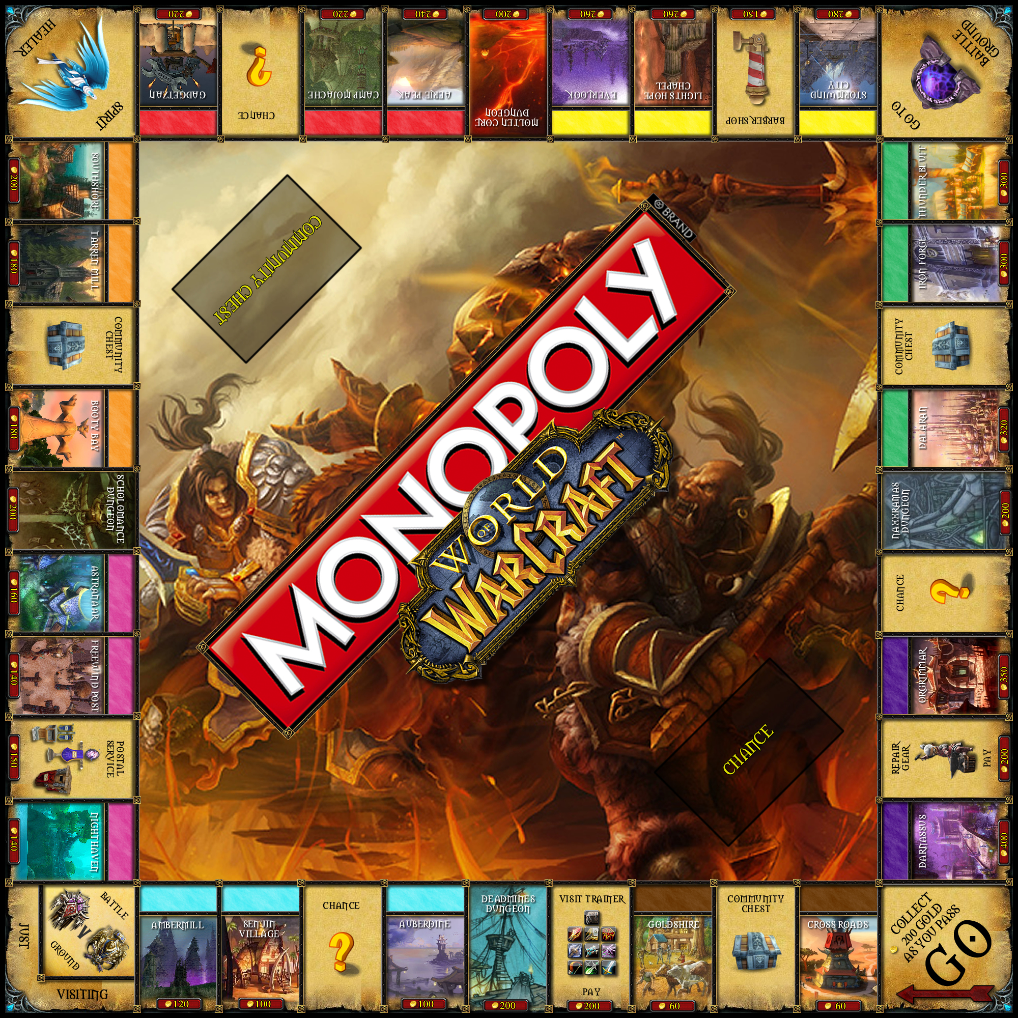 World Of Warcraft Monopoly Pieces