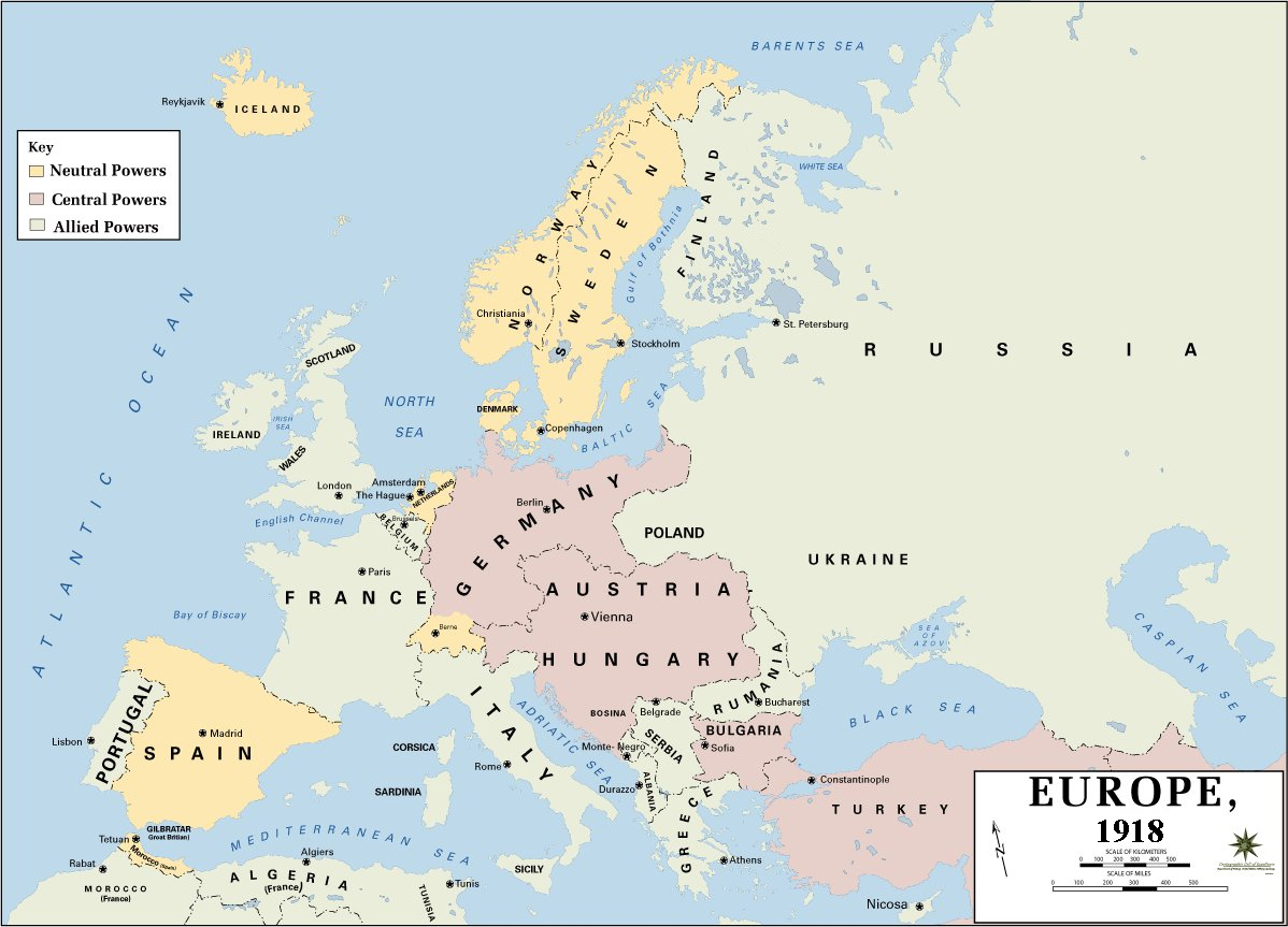 World War 1 Map Of Alliances