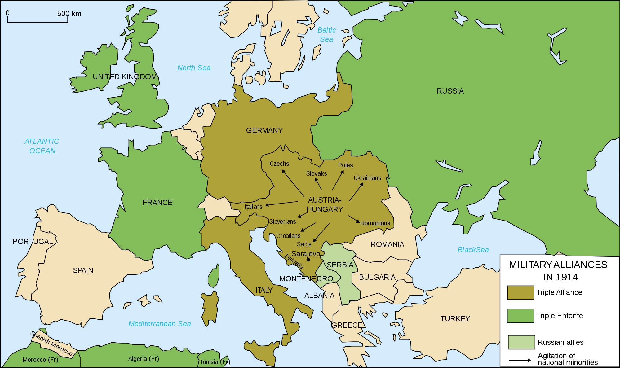 World War 1 Map Of Europe