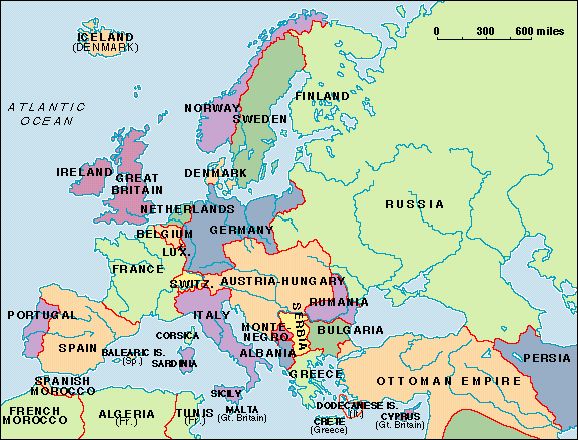 World War 1 Map Of Europe