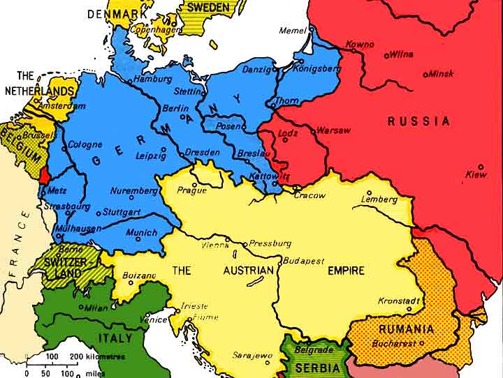 World War 1 Map Of Europe In 1914