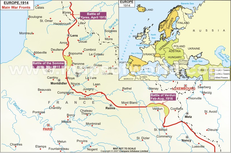 World War 1 Trenches Map