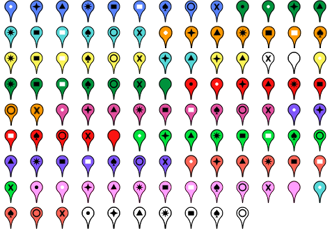 Google Map Icons Numbers