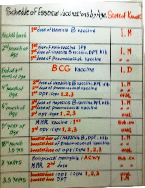 Indian Baby Vaccination Chart