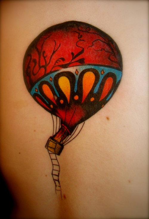 Small Hot Air Balloon Tattoo
