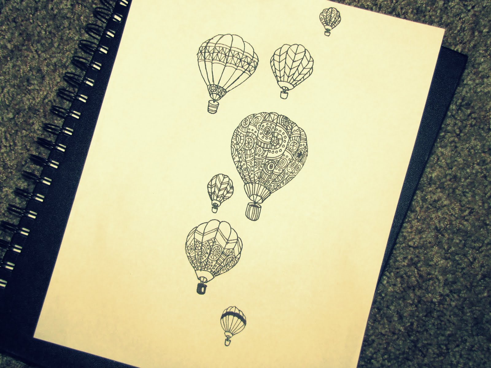 Small Hot Air Balloon Tattoo