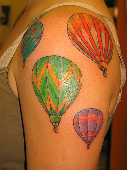 Small Hot Air Balloon Tattoo