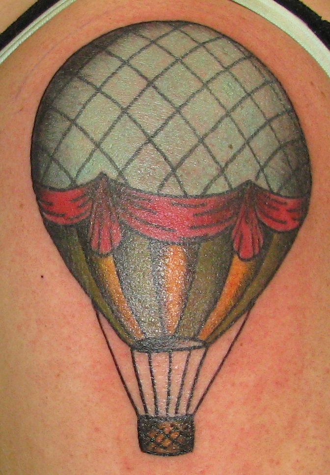 Small Hot Air Balloon Tattoo